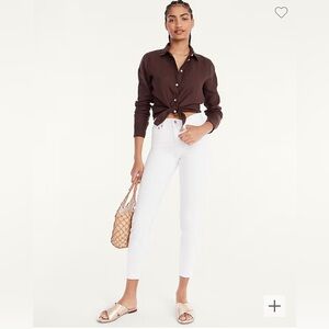 J.CREW 9” White Cropped Mid-rise Matchstick Jeans. Sz 31.
